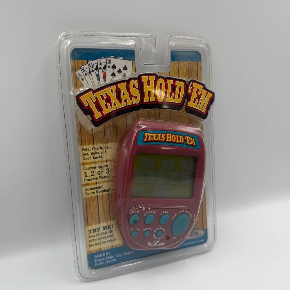 RecZone Texas Hold 'Em Poker Electronic Handheld Game Tested Works w/ Box